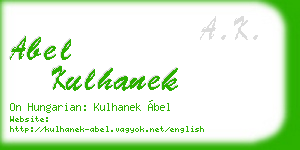 abel kulhanek business card
